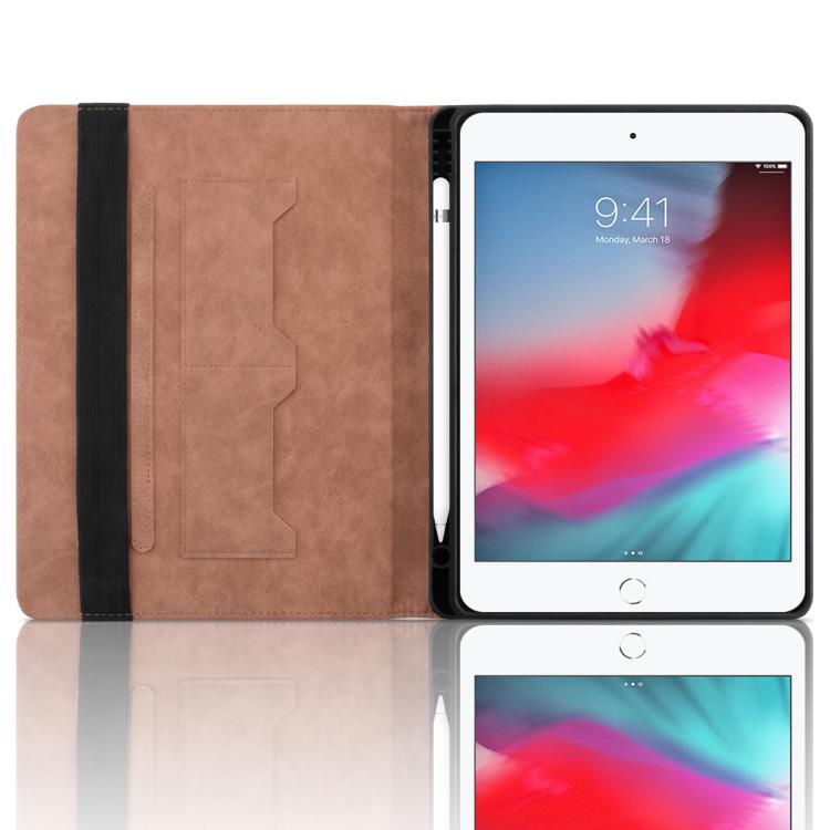 For iPad mini 5 / 4 / 3 / 2 / 1 Rhombus Embossed Leather Smart Tablet Case(Brown) - iPad mini (2019) / mini 5 Cases by buy2fix | Online Shopping UK | buy2fix