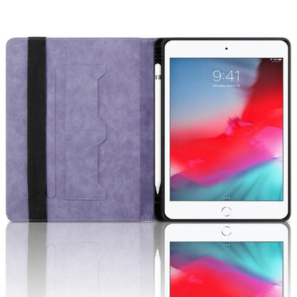 For iPad mini 5 / 4 / 3 / 2 / 1 Rhombus Embossed Leather Smart Tablet Case(Purple) - iPad mini (2019) / mini 5 Cases by buy2fix | Online Shopping UK | buy2fix