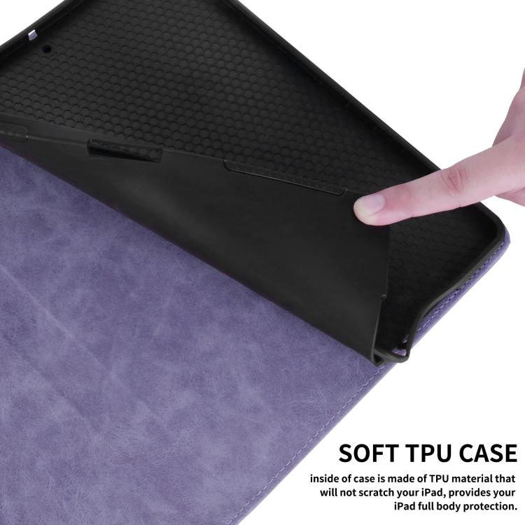 For iPad mini 5 / 4 / 3 / 2 / 1 Rhombus Embossed Leather Smart Tablet Case(Purple) - iPad mini (2019) / mini 5 Cases by buy2fix | Online Shopping UK | buy2fix