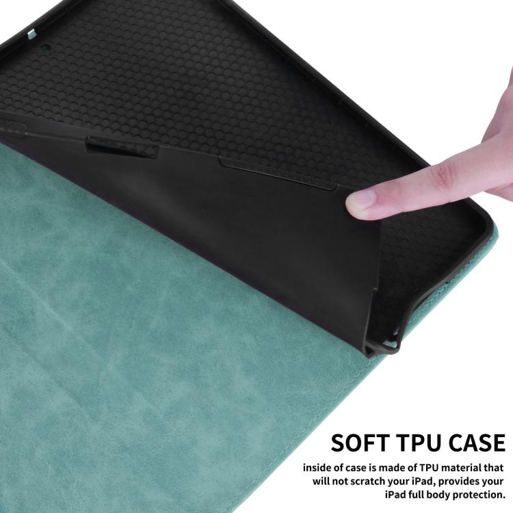 For iPad mini 5 / 4 / 3 / 2 / 1 Rhombus Embossed Leather Smart Tablet Case(Green) - iPad mini (2019) / mini 5 Cases by buy2fix | Online Shopping UK | buy2fix