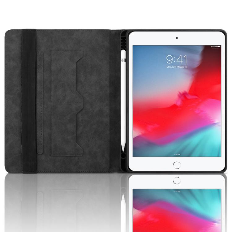 For iPad mini 5 / 4 / 3 / 2 / 1 Rhombus Embossed Leather Smart Tablet Case(Black) - iPad mini (2019) / mini 5 Cases by buy2fix | Online Shopping UK | buy2fix