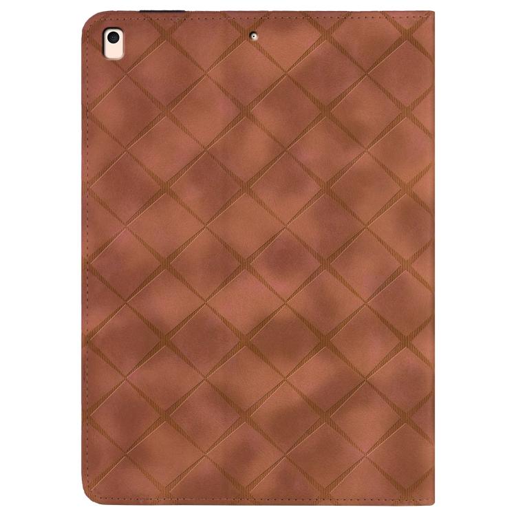 For iPad Air / Air 2 / 9.7 2017 / 2018 Rhombus Embossed Leather Smart Tablet Case(Brown) - iPad 9.7 (2018) & (2017) Cases by buy2fix | Online Shopping UK | buy2fix