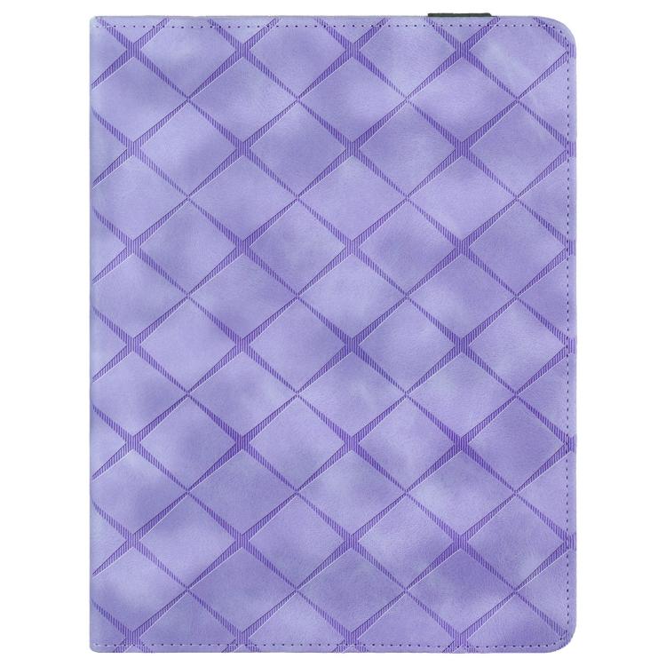 For iPad Air / Air 2 / 9.7 2017 / 2018 Rhombus Embossed Leather Smart Tablet Case(Purple) - iPad 9.7 (2018) & (2017) Cases by buy2fix | Online Shopping UK | buy2fix