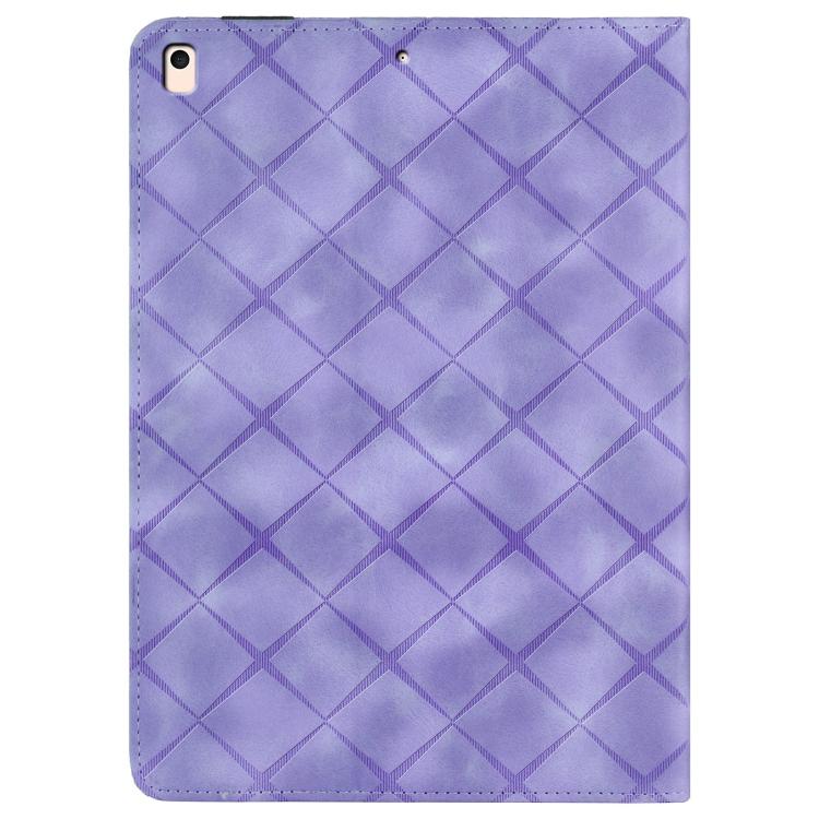 For iPad Air / Air 2 / 9.7 2017 / 2018 Rhombus Embossed Leather Smart Tablet Case(Purple) - iPad 9.7 (2018) & (2017) Cases by buy2fix | Online Shopping UK | buy2fix