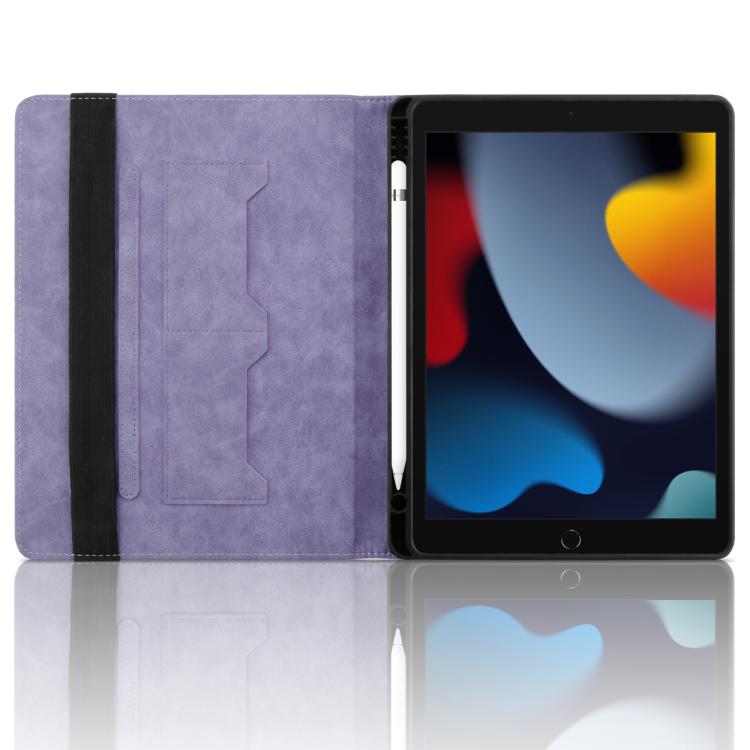 For iPad Air / Air 2 / 9.7 2017 / 2018 Rhombus Embossed Leather Smart Tablet Case(Purple) - iPad 9.7 (2018) & (2017) Cases by buy2fix | Online Shopping UK | buy2fix