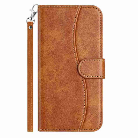 For iPhone Air Dual-Folded S-shape Leather Phone Case(Brown) - iPhone Air Cases by buy2fix | Online Shopping UK | buy2fix