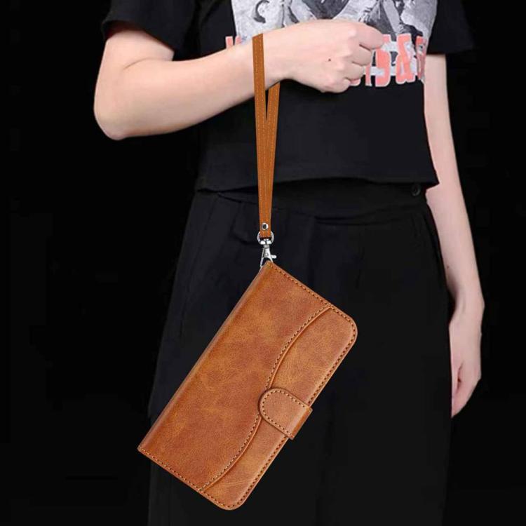 For iPhone Air Dual-Folded S-shape Leather Phone Case(Brown) - iPhone Air Cases by buy2fix | Online Shopping UK | buy2fix