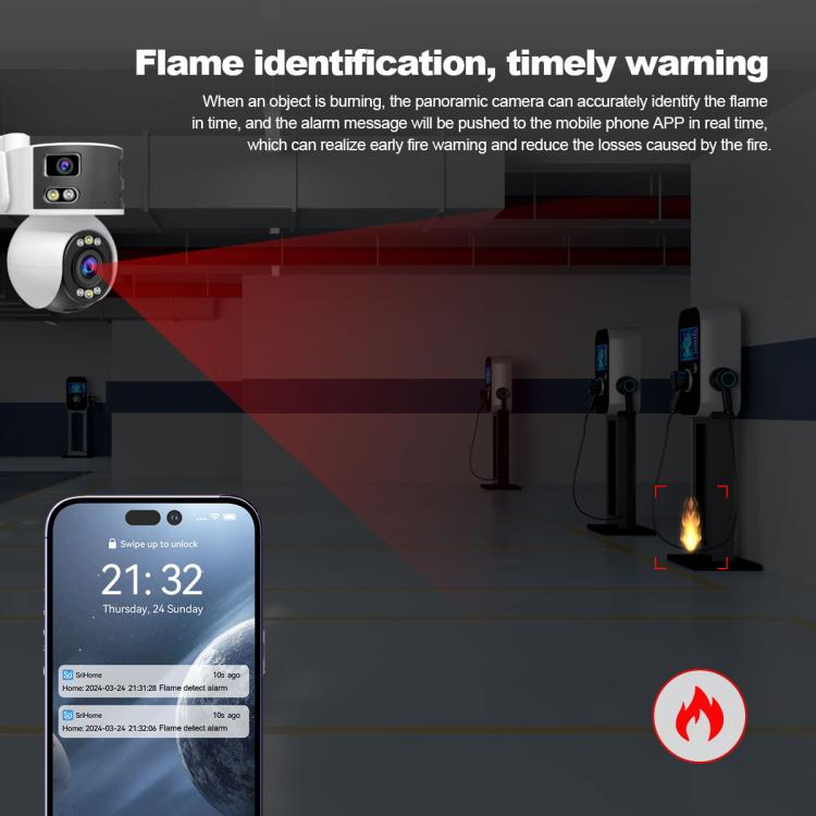 SriHome SH055 8MP HD Multi-lens 5X Optical Zoom Lens Panoramic PTZ Dome Camera(AU Plug) - Dome Camera by SriHome | Online Shopping UK | buy2fix