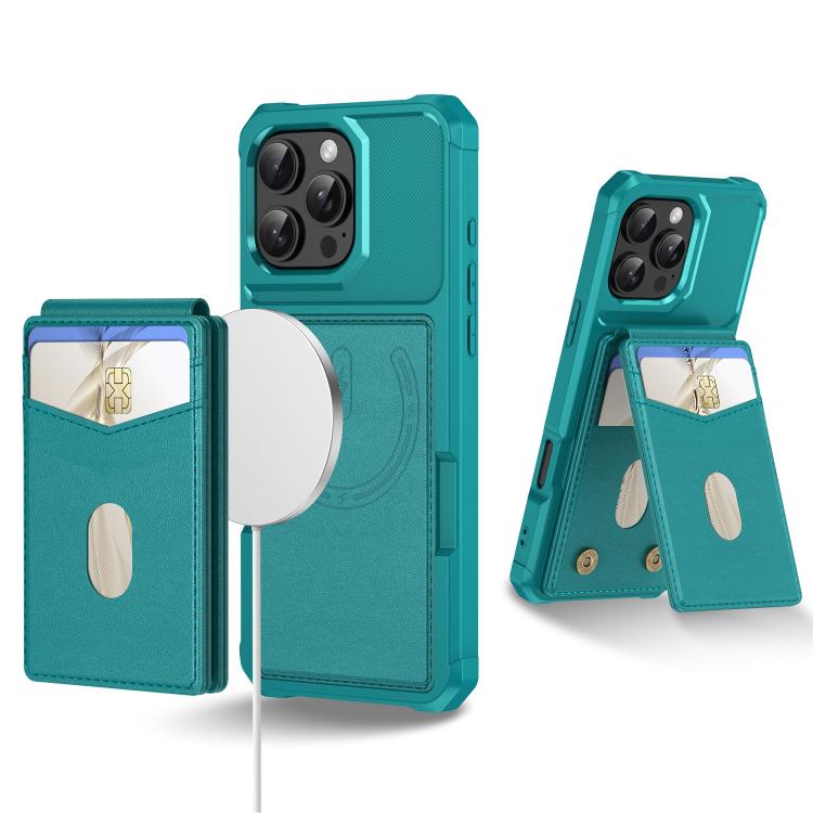 For iPhone 16 Pro Max 2-in-1 Magnetic Wallet MagSafe Leather Back Phone Case(Green) - iPhone 16 Pro Max Cases by buy2fix | Online Shopping UK | buy2fix