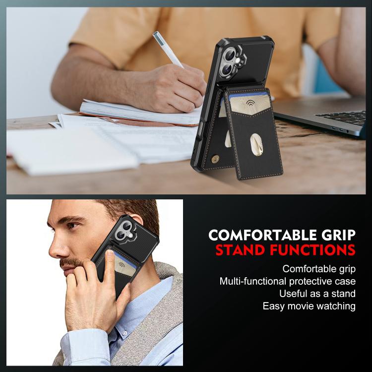 For iPhone 16 Plus 2-in-1 Magnetic Wallet MagSafe Leather Back Phone Case(Black) - iPhone 16 Plus Cases by buy2fix | Online Shopping UK | buy2fix