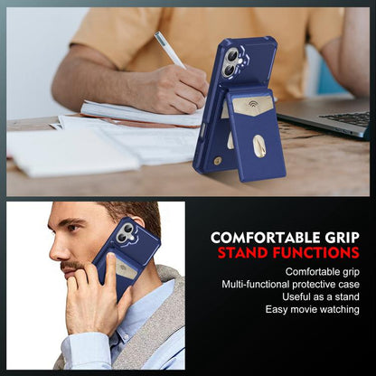 For iPhone 16 Plus 2-in-1 Magnetic Wallet MagSafe Leather Back Phone Case(Blue) - iPhone 16 Plus Cases by buy2fix | Online Shopping UK | buy2fix