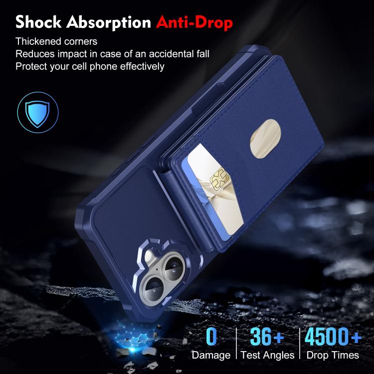 For iPhone 16 Plus 2-in-1 Magnetic Wallet MagSafe Leather Back Phone Case(Blue) - iPhone 16 Plus Cases by buy2fix | Online Shopping UK | buy2fix