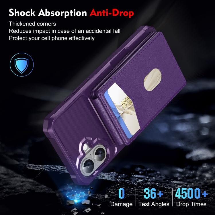 For iPhone 16 Plus 2-in-1 Magnetic Wallet MagSafe Leather Back Phone Case(Purple) - iPhone 16 Plus Cases by buy2fix | Online Shopping UK | buy2fix