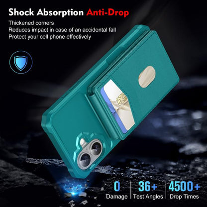 For iPhone 16 Plus 2-in-1 Magnetic Wallet MagSafe Leather Back Phone Case(Green) - iPhone 16 Plus Cases by buy2fix | Online Shopping UK | buy2fix