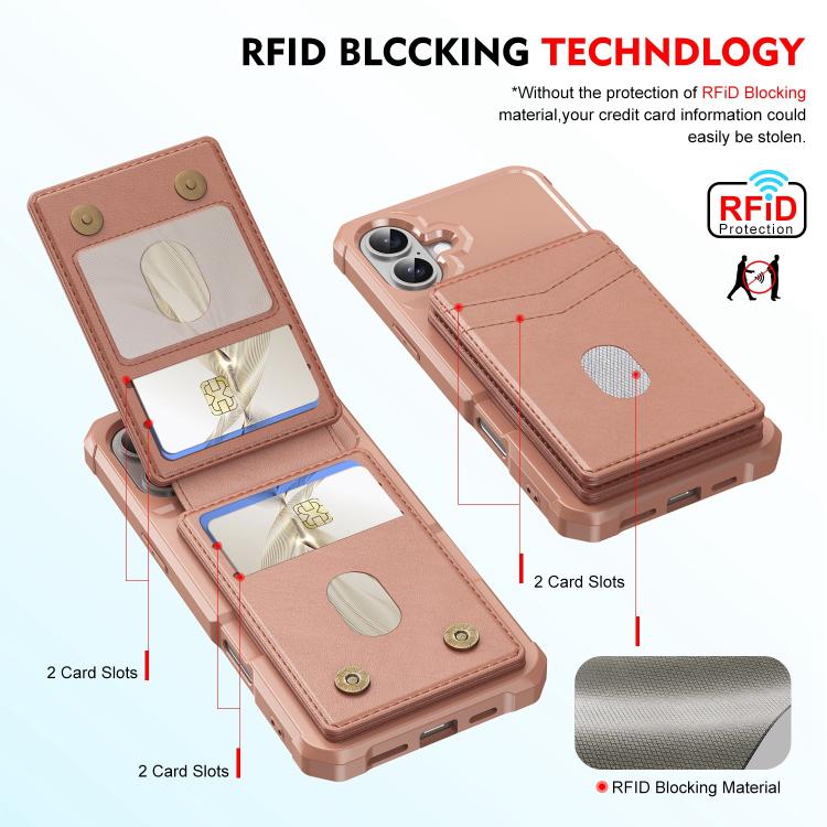 For iPhone 16 2-in-1 Magnetic Wallet MagSafe Leather Back Phone Case(Pink) - iPhone 16 Cases by buy2fix | Online Shopping UK | buy2fix