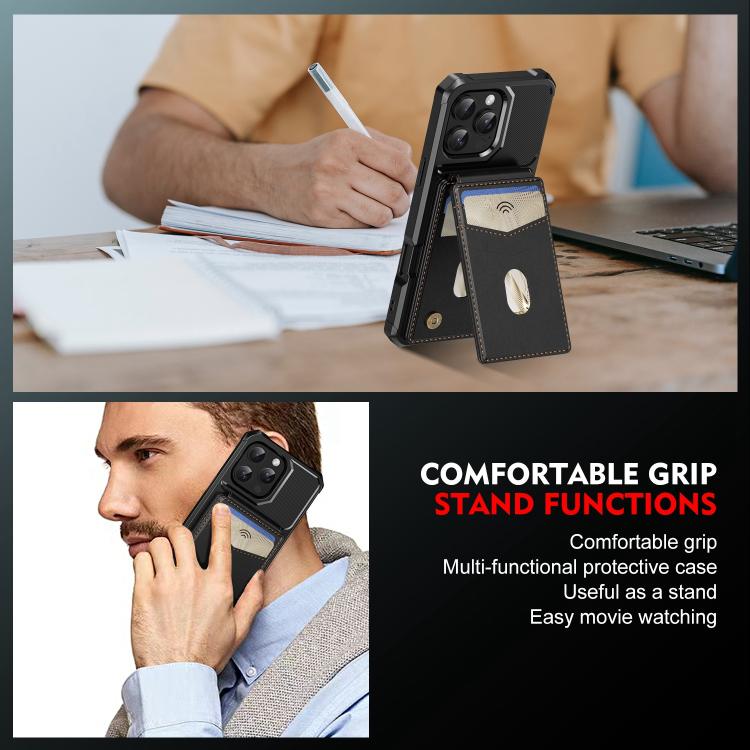 For iPhone 15 Pro 2-in-1 Magnetic Wallet MagSafe Leather Back Phone Case(Black) - iPhone 15 Pro Cases by buy2fix | Online Shopping UK | buy2fix