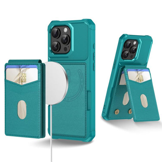 For iPhone 15 Pro 2-in-1 Magnetic Wallet MagSafe Leather Back Phone Case(Green) - iPhone 15 Pro Cases by buy2fix | Online Shopping UK | buy2fix