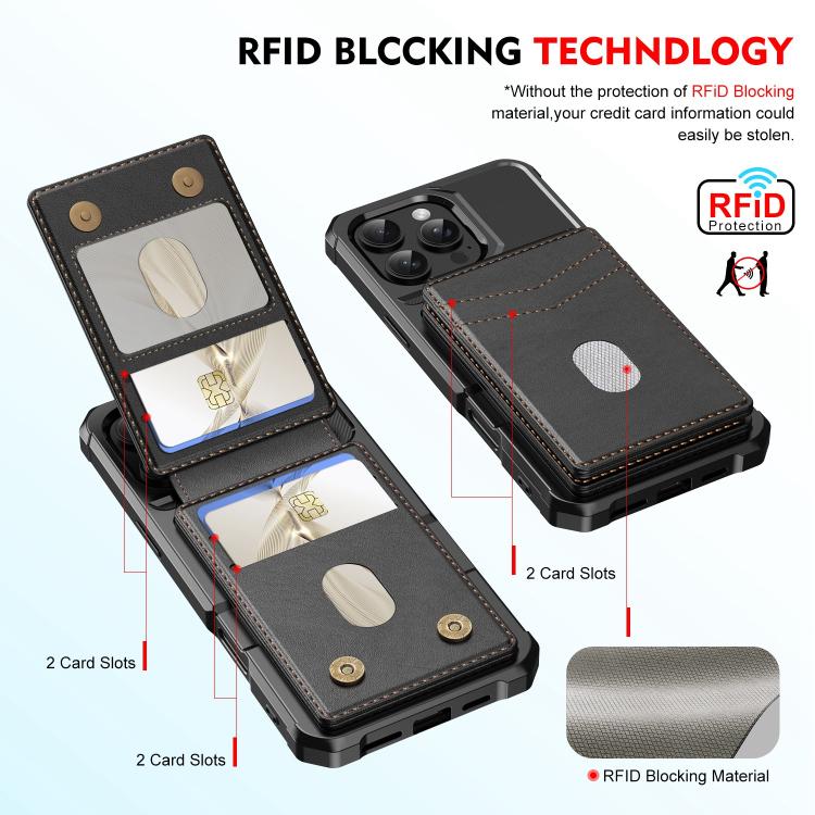 For iPhone 15 Plus 2-in-1 Magnetic Wallet MagSafe Leather Back Phone Case(Black) - iPhone 15 Plus Cases by buy2fix | Online Shopping UK | buy2fix