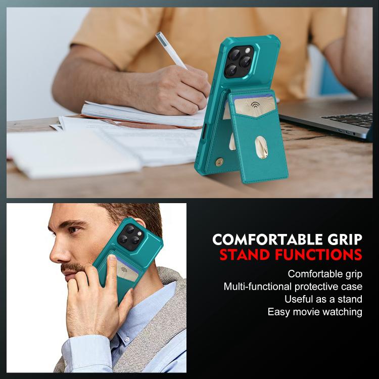 For iPhone 15 Plus 2-in-1 Magnetic Wallet MagSafe Leather Back Phone Case(Green) - iPhone 15 Plus Cases by buy2fix | Online Shopping UK | buy2fix