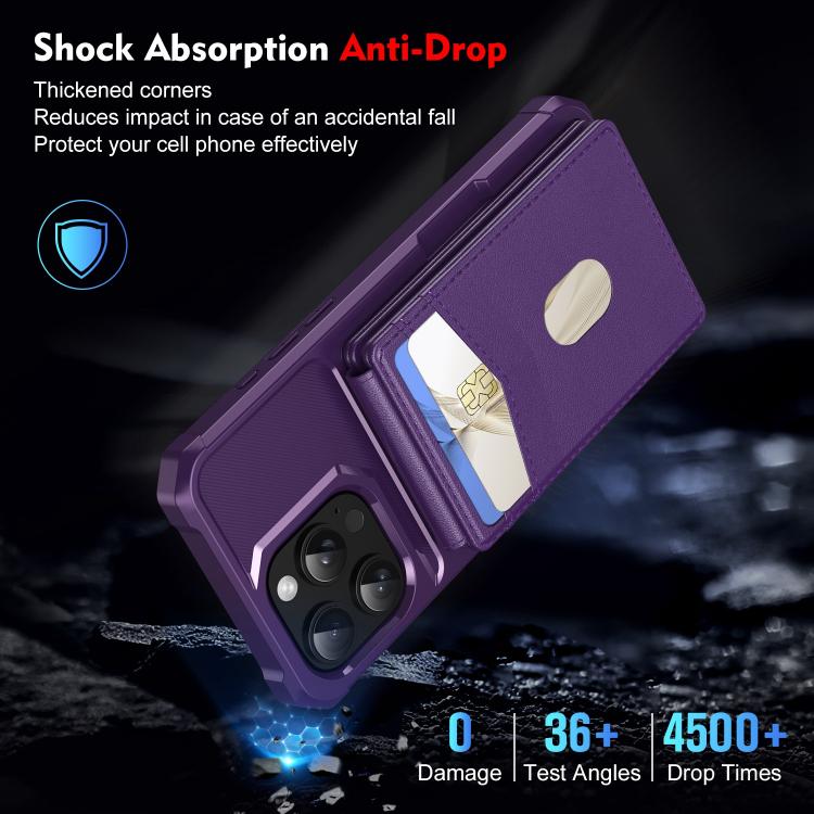 For iPhone 15 2-in-1 Magnetic Wallet MagSafe Leather Back Phone Case(Purple) - iPhone 15 Cases by buy2fix | Online Shopping UK | buy2fix
