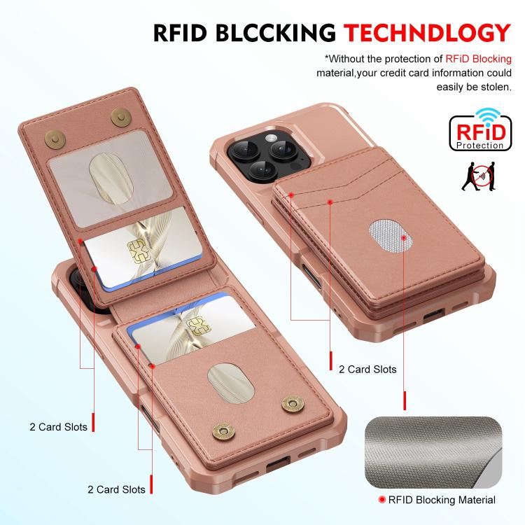 For iPhone 15 2-in-1 Magnetic Wallet MagSafe Leather Back Phone Case(Pink) - iPhone 15 Cases by buy2fix | Online Shopping UK | buy2fix