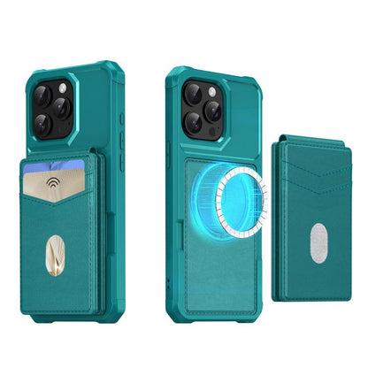 For iPhone 14 Pro 2-in-1 Magnetic Wallet MagSafe Leather Back Phone Case(Green) - iPhone 14 Pro Cases by buy2fix | Online Shopping UK | buy2fix