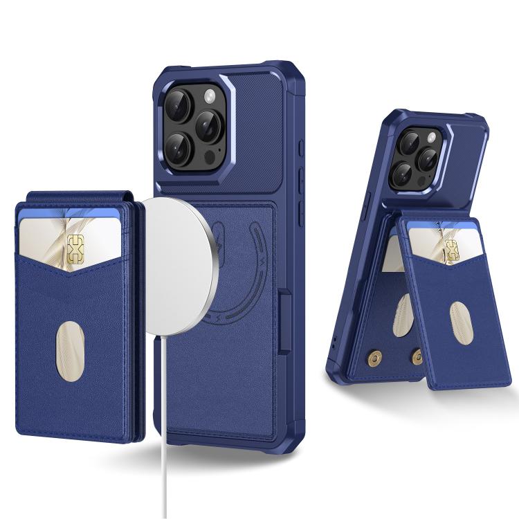 For iPhone 12 / 12 Pro 2-in-1 Magnetic Wallet MagSafe Leather Back Phone Case(Blue) - More iPhone Cases by buy2fix | Online Shopping UK | buy2fix