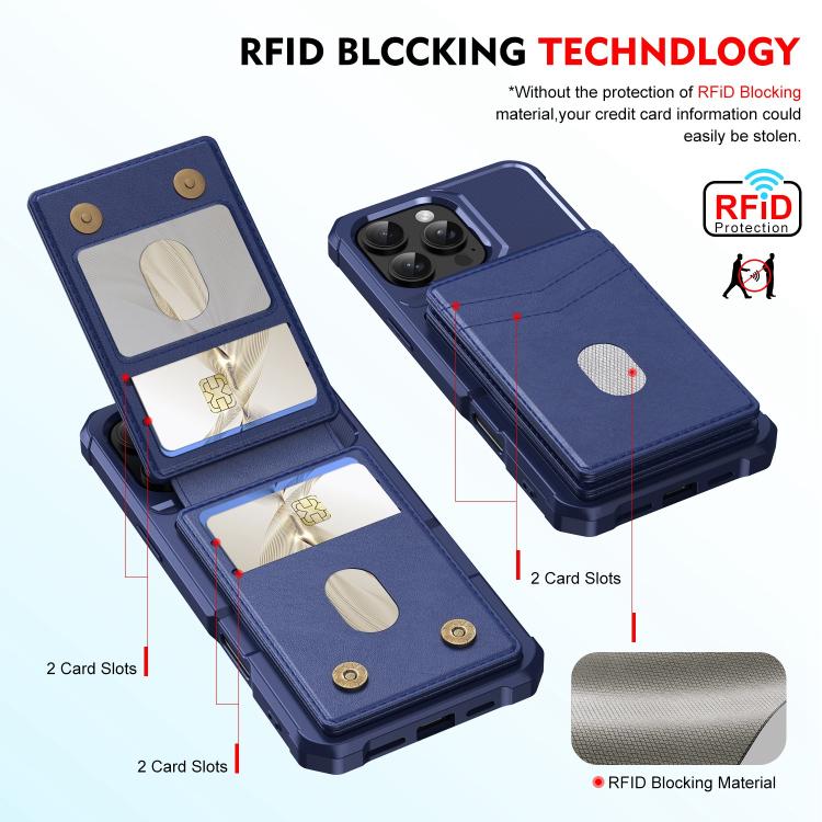 For iPhone 12 / 12 Pro 2-in-1 Magnetic Wallet MagSafe Leather Back Phone Case(Blue) - More iPhone Cases by buy2fix | Online Shopping UK | buy2fix