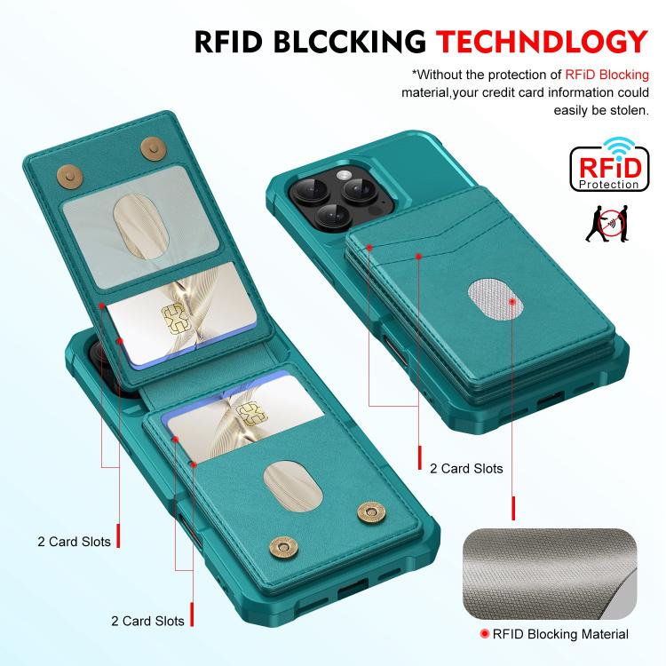 For iPhone 12 Pro Max 2-in-1 Magnetic Wallet MagSafe Leather Back Phone Case(Green) - iPhone 12 Pro Max Cases by buy2fix | Online Shopping UK | buy2fix