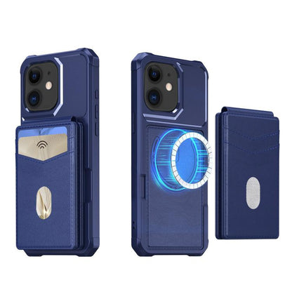 For iPhone 11 2-in-1 Magnetic Wallet MagSafe Leather Back Phone Case(Blue) - iPhone 11 Cases by buy2fix | Online Shopping UK | buy2fix