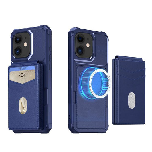 For iPhone 11 2-in-1 Magnetic Wallet MagSafe Leather Back Phone Case(Blue) - iPhone 11 Cases by buy2fix | Online Shopping UK | buy2fix