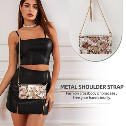 For iPhone 12 Pro Max Crossbody Handle Snake Texture Leather Phone Case(White) - iPhone 12 Pro Max Cases by buy2fix | Online Shopping UK | buy2fix