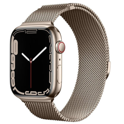 For Apple Watch 46mm / 49mm / 45mm / 44mm Kalebol Semi-circular Milanese Stainless Steel Strap(Vintage Gold) - Watch Bands by Kalebol | Online Shopping UK | buy2fix
