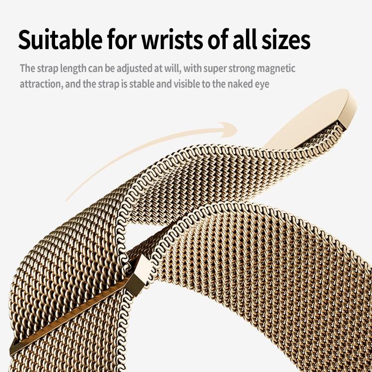 For Apple Watch 46mm / 49mm / 45mm / 44mm Kalebol Semi-circular Milanese Stainless Steel Strap(Vintage Gold) - Watch Bands by Kalebol | Online Shopping UK | buy2fix