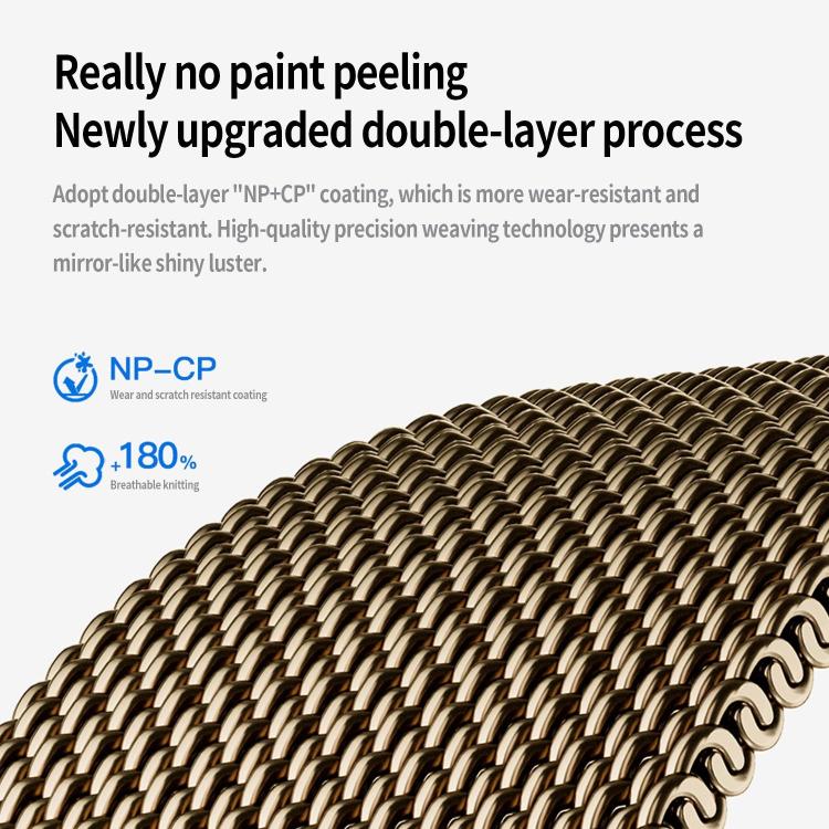 For Apple Watch 46mm / 49mm / 45mm / 44mm Kalebol Semi-circular Milanese Stainless Steel Strap(Vintage Gold) - Watch Bands by Kalebol | Online Shopping UK | buy2fix