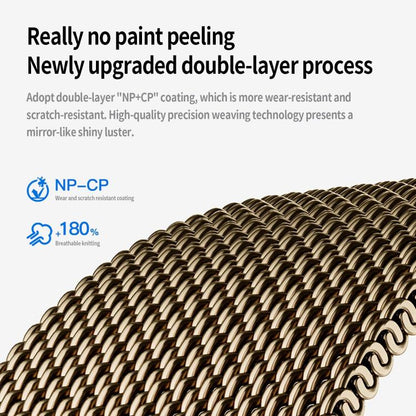 For Apple Watch 46mm / 49mm / 45mm / 44mm Kalebol Semi-circular Milanese Stainless Steel Strap(Vintage Gold) - Watch Bands by Kalebol | Online Shopping UK | buy2fix