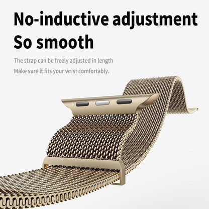 For Apple Watch 46mm / 49mm / 45mm / 44mm Kalebol Semi-circular Milanese Stainless Steel Strap(Vintage Gold) - Watch Bands by Kalebol | Online Shopping UK | buy2fix