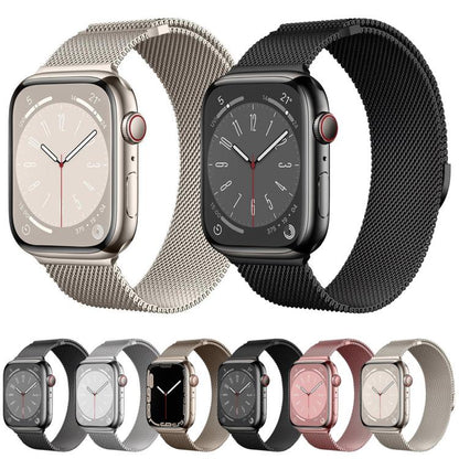 For Apple Watch 46mm / 49mm / 45mm / 44mm Kalebol Semi-circular Milanese Stainless Steel Strap(Vintage Gold) - Watch Bands by Kalebol | Online Shopping UK | buy2fix