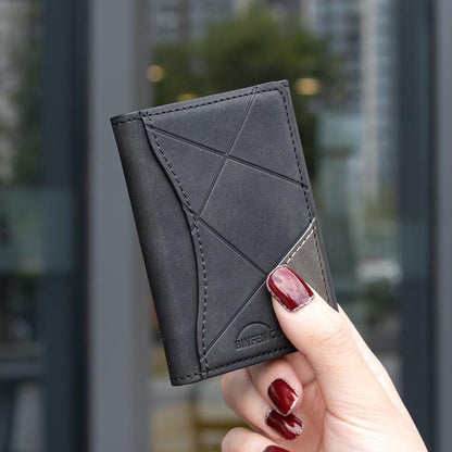 Prismatic Leather Horizontal Magnetic Wallet Card Bag Case(Black) - Adhesive Card Holders by buy2fix | Online Shopping UK | buy2fix