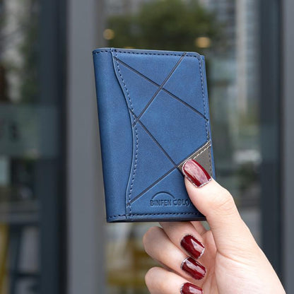 Prismatic Leather Horizontal Magnetic Wallet Card Bag Case(Blue) - Adhesive Card Holders by buy2fix | Online Shopping UK | buy2fix