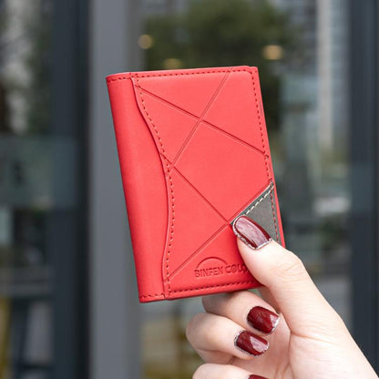 Prismatic Leather Horizontal Magnetic Wallet Card Bag Case(Red) - Adhesive Card Holders by buy2fix | Online Shopping UK | buy2fix