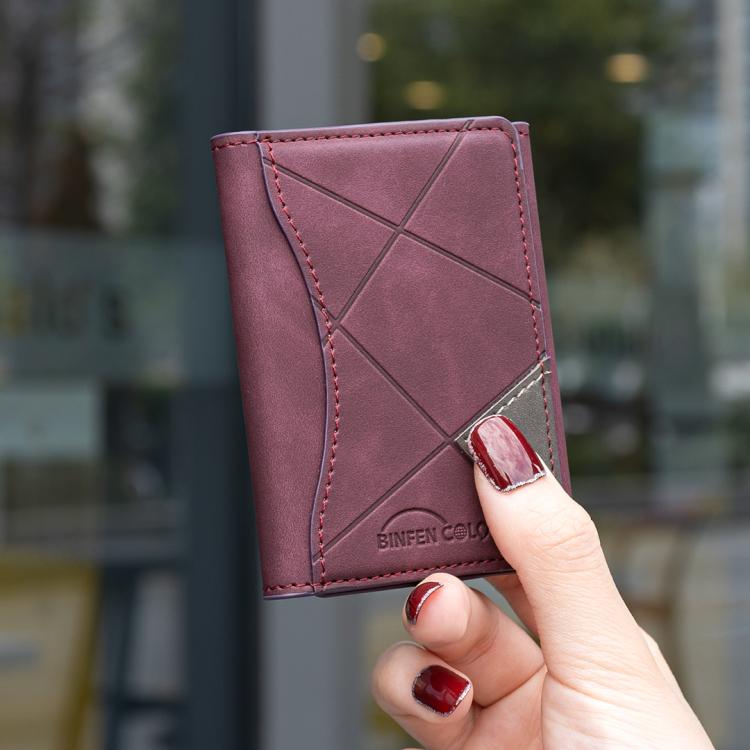 Prismatic Leather Horizontal Magnetic Wallet Card Bag Case(Purple) - Adhesive Card Holders by buy2fix | Online Shopping UK | buy2fix