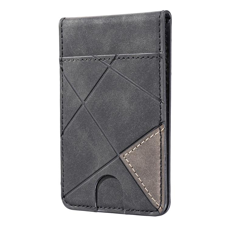Prismatic Leather Vertical Magnetic Wallet Card Bag Case(Black) - Adhesive Card Holders by buy2fix | Online Shopping UK | buy2fix