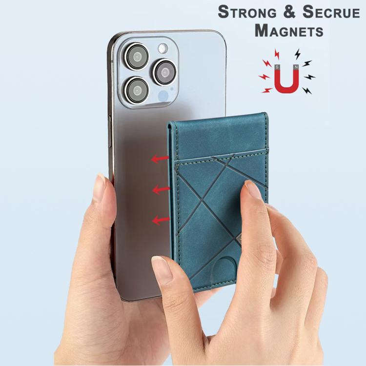 Prismatic Leather Vertical Magnetic Wallet Card Bag Case(Green) - Adhesive Card Holders by buy2fix | Online Shopping UK | buy2fix