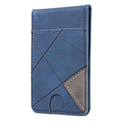 Prismatic Leather Vertical Magnetic Wallet Card Bag Case(Blue) - Adhesive Card Holders by buy2fix | Online Shopping UK | buy2fix