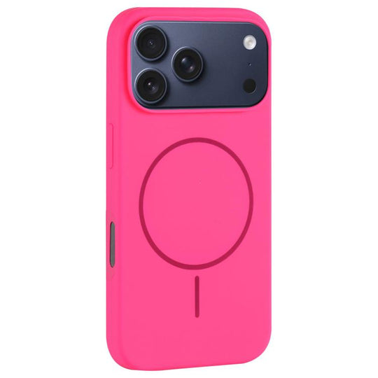 For iPhone 18 Pro Max / 17 Pro Max Large Hole Camera MagSafe Liquid Silicone Full Coverage Phone Case(Rose Red)