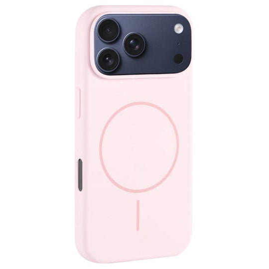 For iPhone 18 Pro Max / 17 Pro Max Large Hole Camera MagSafe Liquid Silicone Full Coverage Phone Case(Pink White)