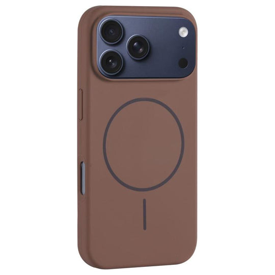 For iPhone 18 Pro Max / 17 Pro Max Large Hole Camera MagSafe Liquid Silicone Full Coverage Phone Case(Brown)