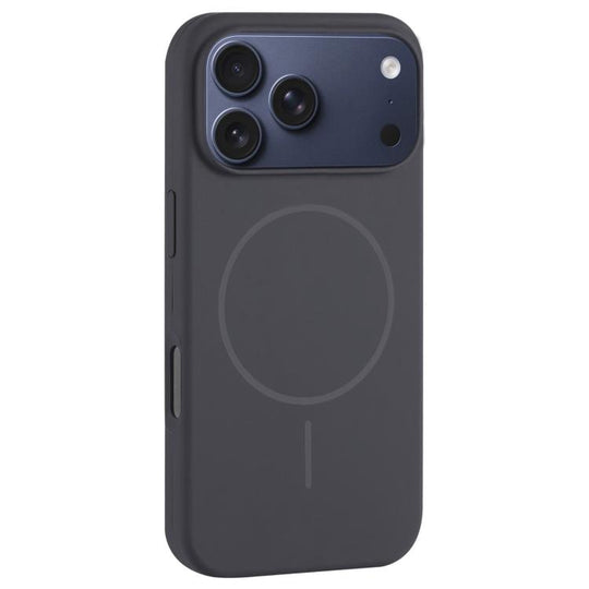 For iPhone 18 Pro / 17 Pro Large Hole Camera MagSafe Liquid Silicone Full Coverage Phone Case(Carbon Gray Black)