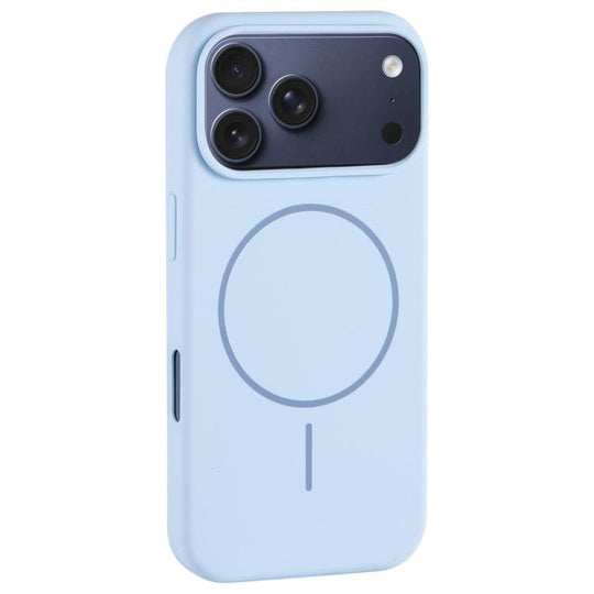 For iPhone 18 Pro / 17 Pro Large Hole Camera MagSafe Liquid Silicone Full Coverage Phone Case(Blue)